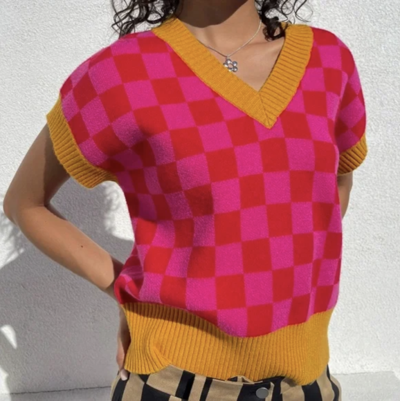 Checkered Sweater Vests